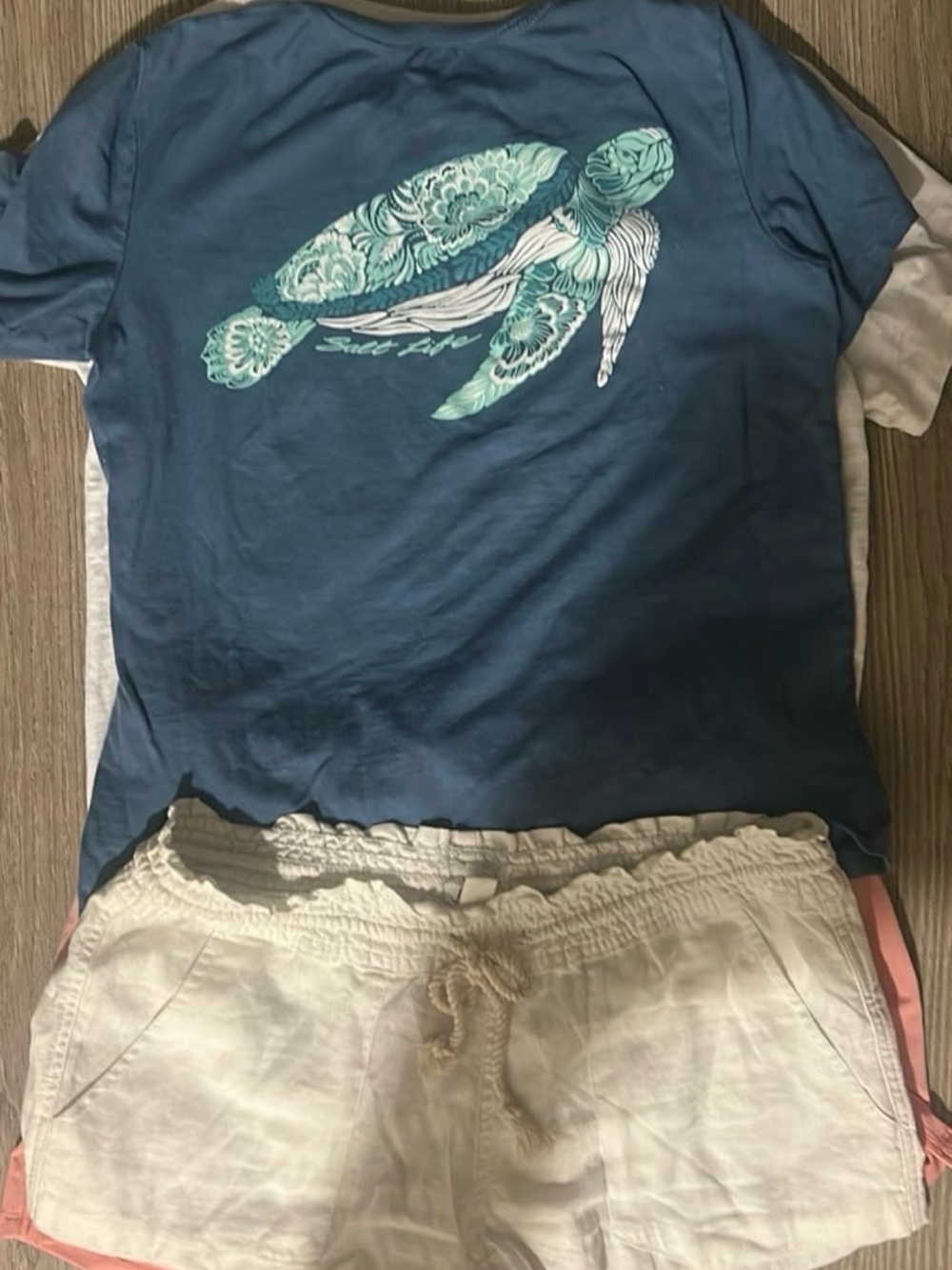 Women sea turtle Roxy tee M scales beachL Pelagic aqua fishing tank/dress bikini